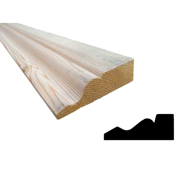  25 x  75 mm Architrave Ogee Redwood 5ths U/S